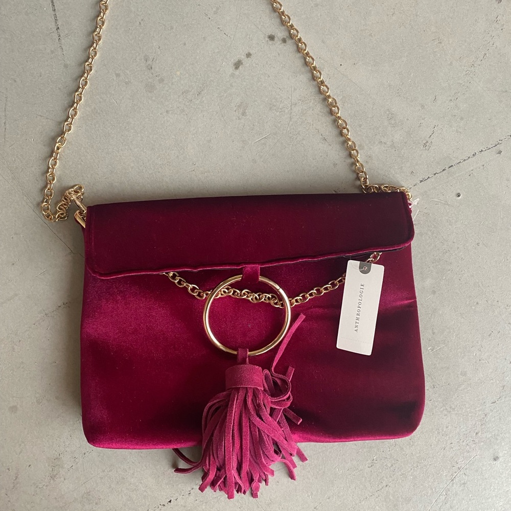 NEW W/ TAG Anthropologie velvet purse